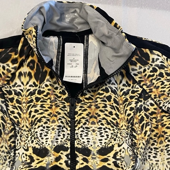 NWT! Bebe Bebe Sport Cheetah Print Funnel Jacket Zip-Up SMALL Made In USA - Picture 8 of 15